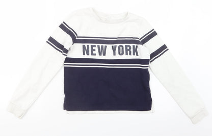 Preloved H&M Girls White   Pullover Jumper Size 9-10 Years - Front