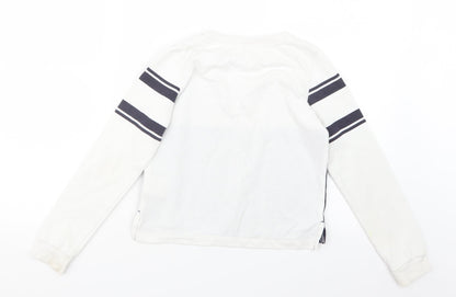 Preloved H&M Girls White   Pullover Jumper Size 9-10 Years - Back