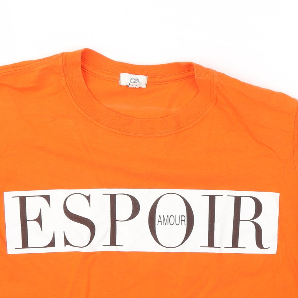 River Island Womens Orange   Basic T-Shirt Size 8