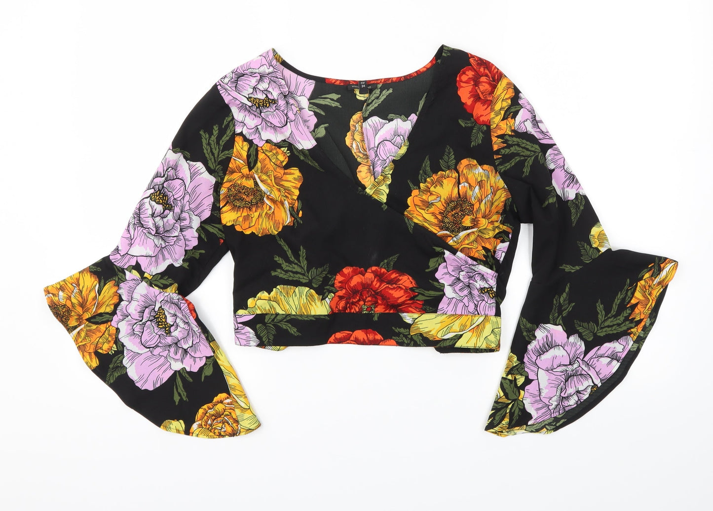 River Island Womens Multicoloured Floral  Basic T-Shirt Size 8