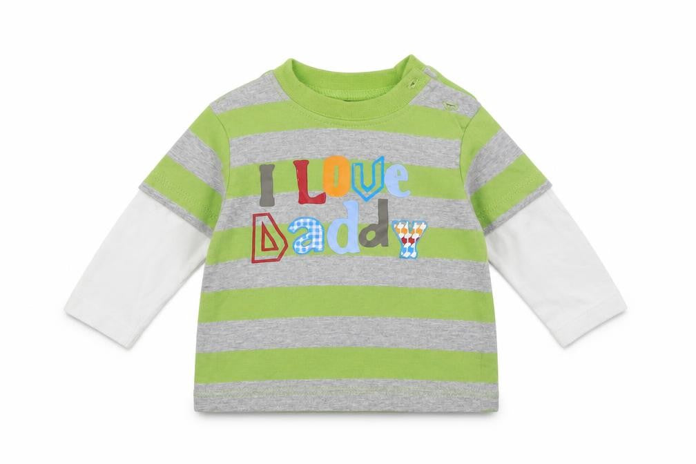 Cherokee Boys Green Striped  Basic T-Shirt Size Newborn