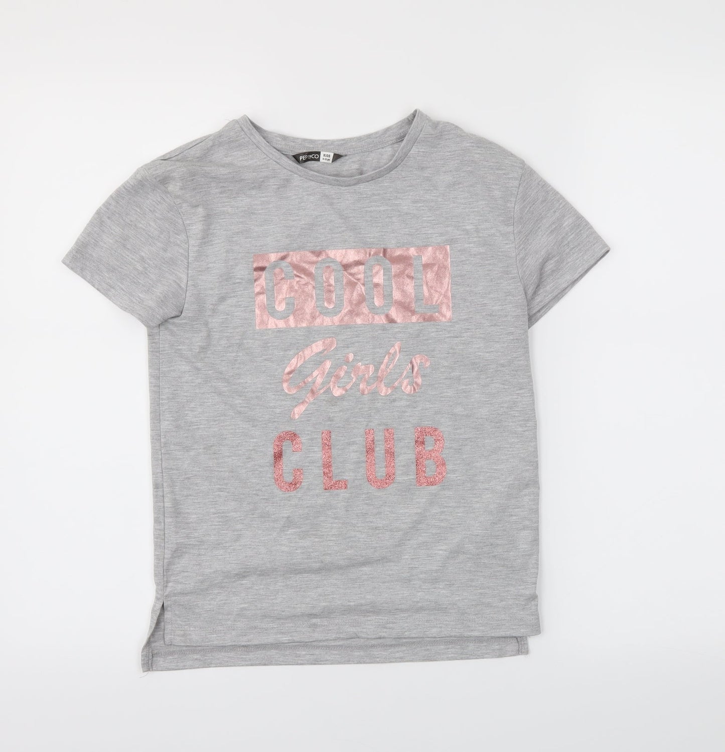 PEP&CO  Girls Grey   Basic T-Shirt Size 9-10 Years