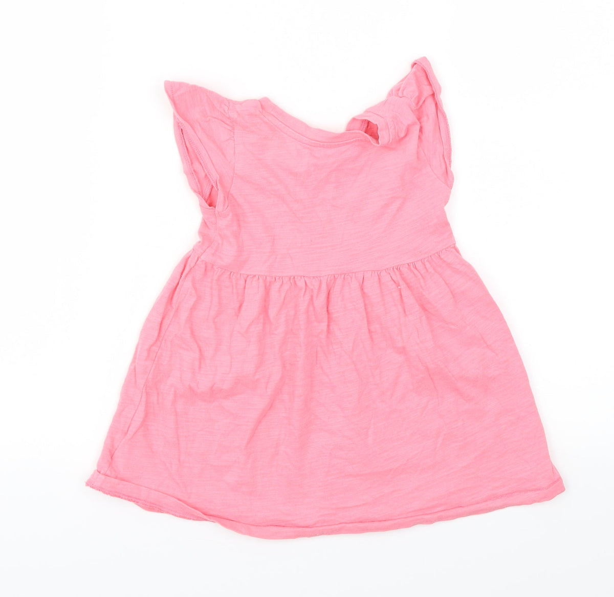 Back view of Gap girls’ pink animal print a-line, size 18-24, months