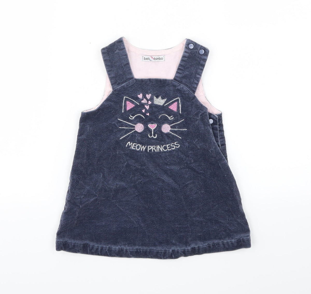 Additional front view of BEL BIMBO girls’ blue animal print a-line, size 12-18, months