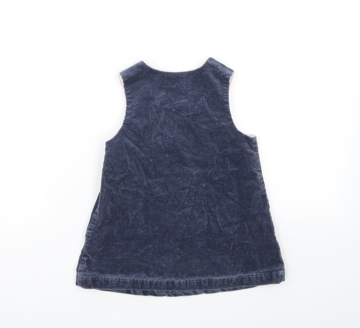 Back view of BEL BIMBO girls’ blue animal print a-line, size 12-18, months