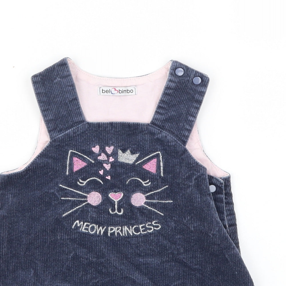 Close-up detail of BEL BIMBO girls’ blue animal print a-line, size 12-18, months
