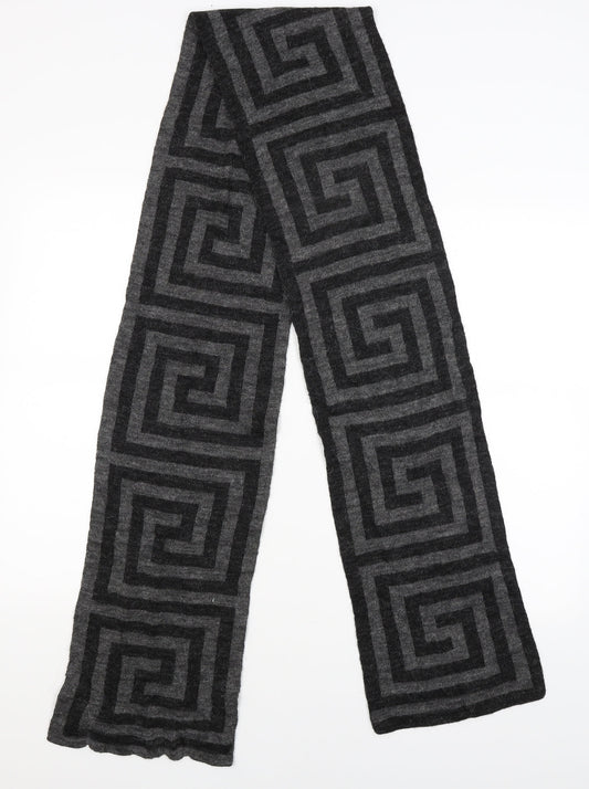 Preworn Mens Grey Geometric  Scarf  One Size
