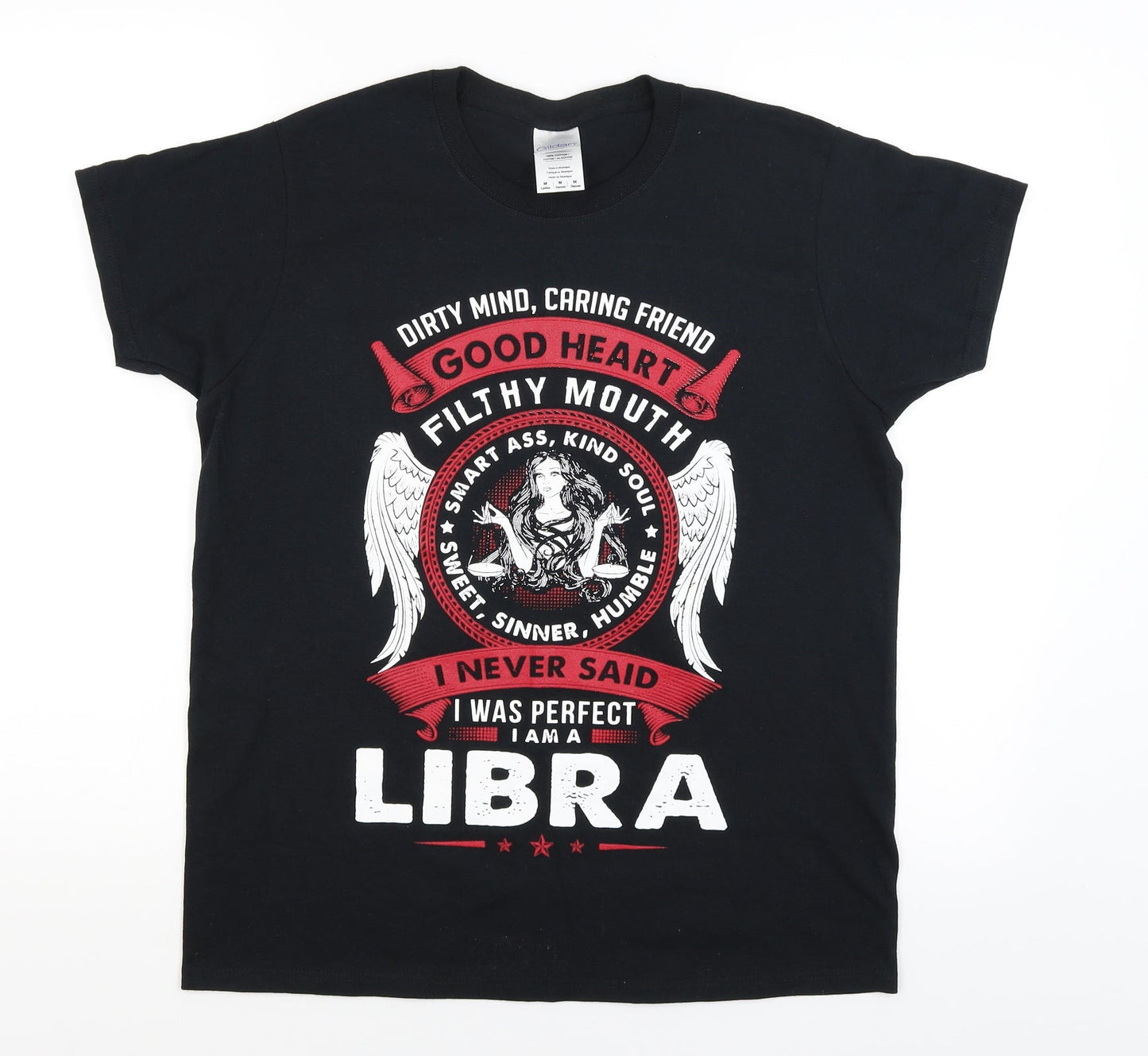 Gildan Womens Black   Basic T-Shirt Size M  - Libra