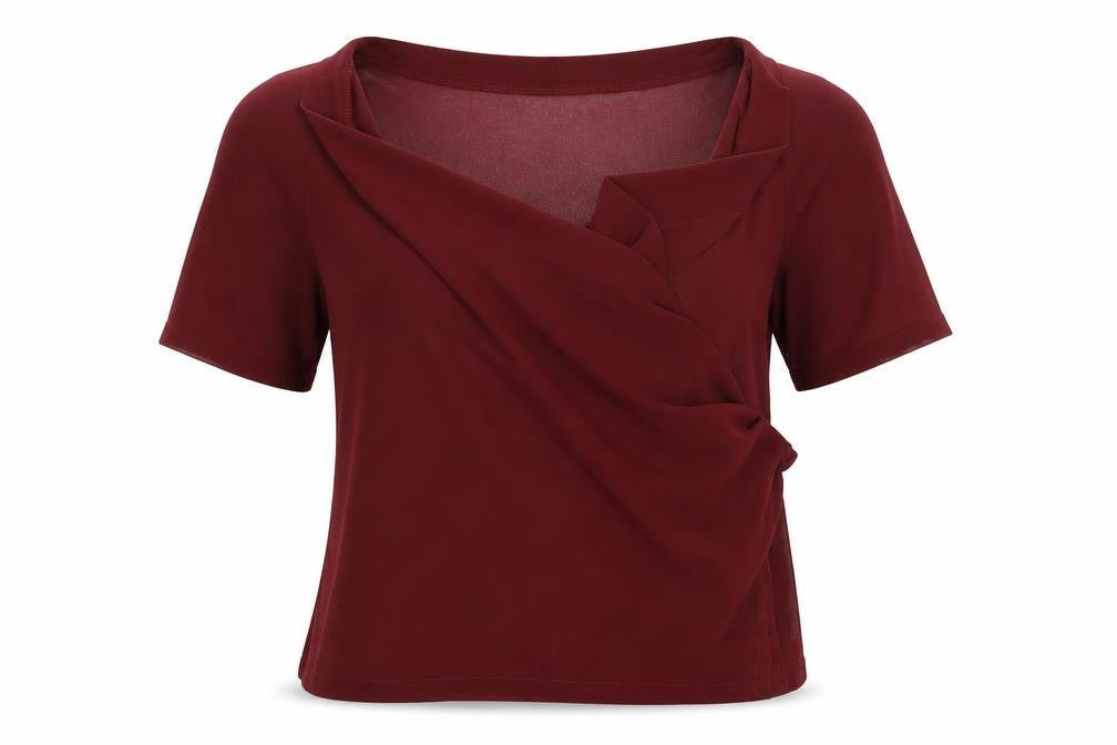 Missguided Womens Red   Wrap T-Shirt Size 8