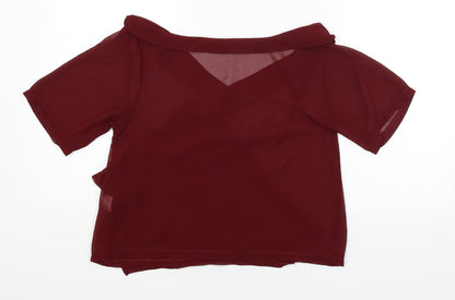 Missguided Womens Red   Wrap T-Shirt Size 8