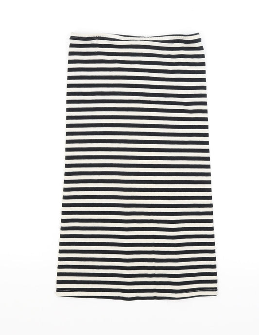 Topshop Womens Black Striped  Tunic T-Shirt Size 8