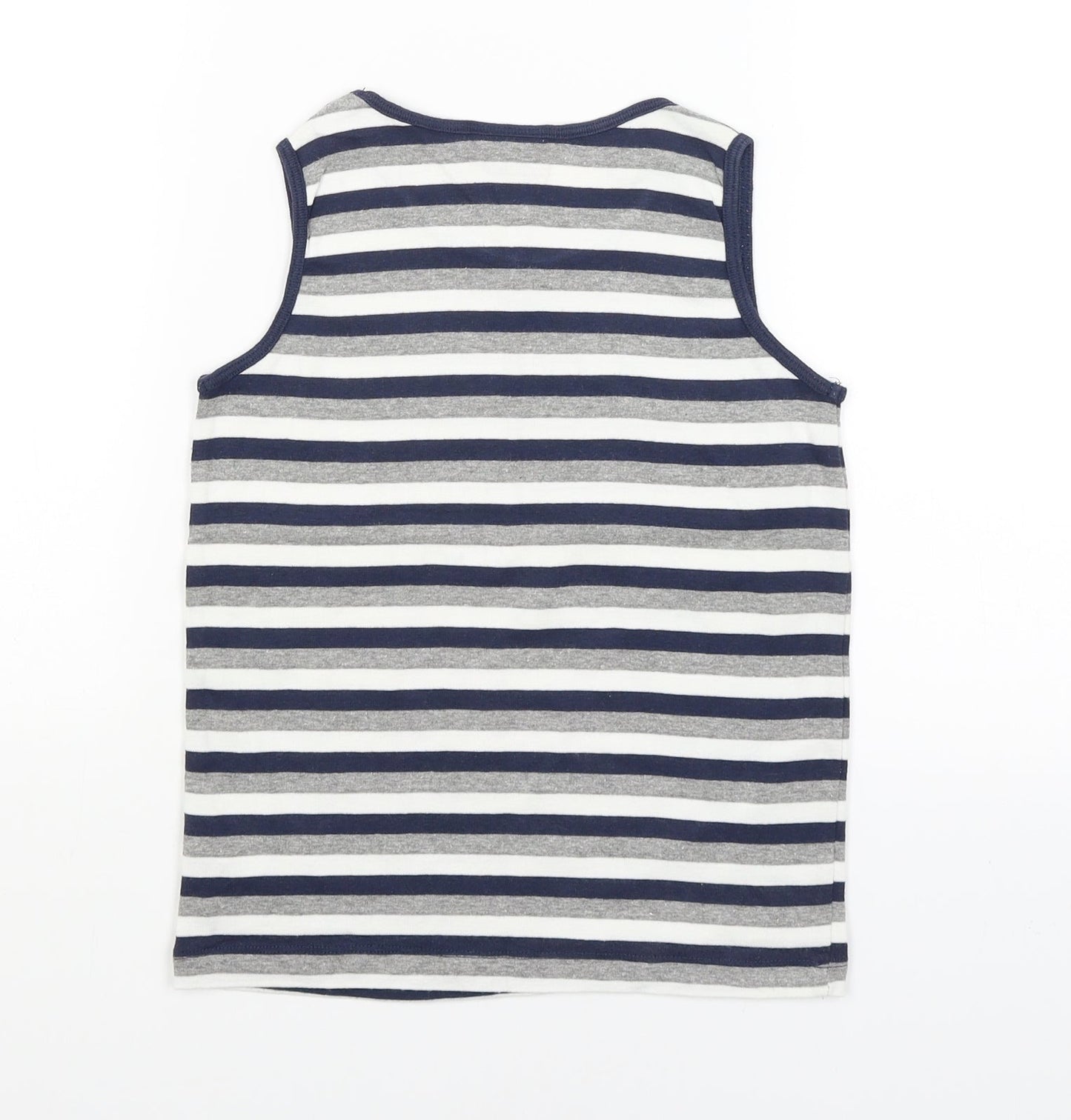 Designers Boys Boys Blue Striped  Basic Tank Size 7 Years
