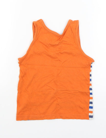 Preloved F&F Boys Orange Striped  Basic Tank Size 3-4 Years - Back