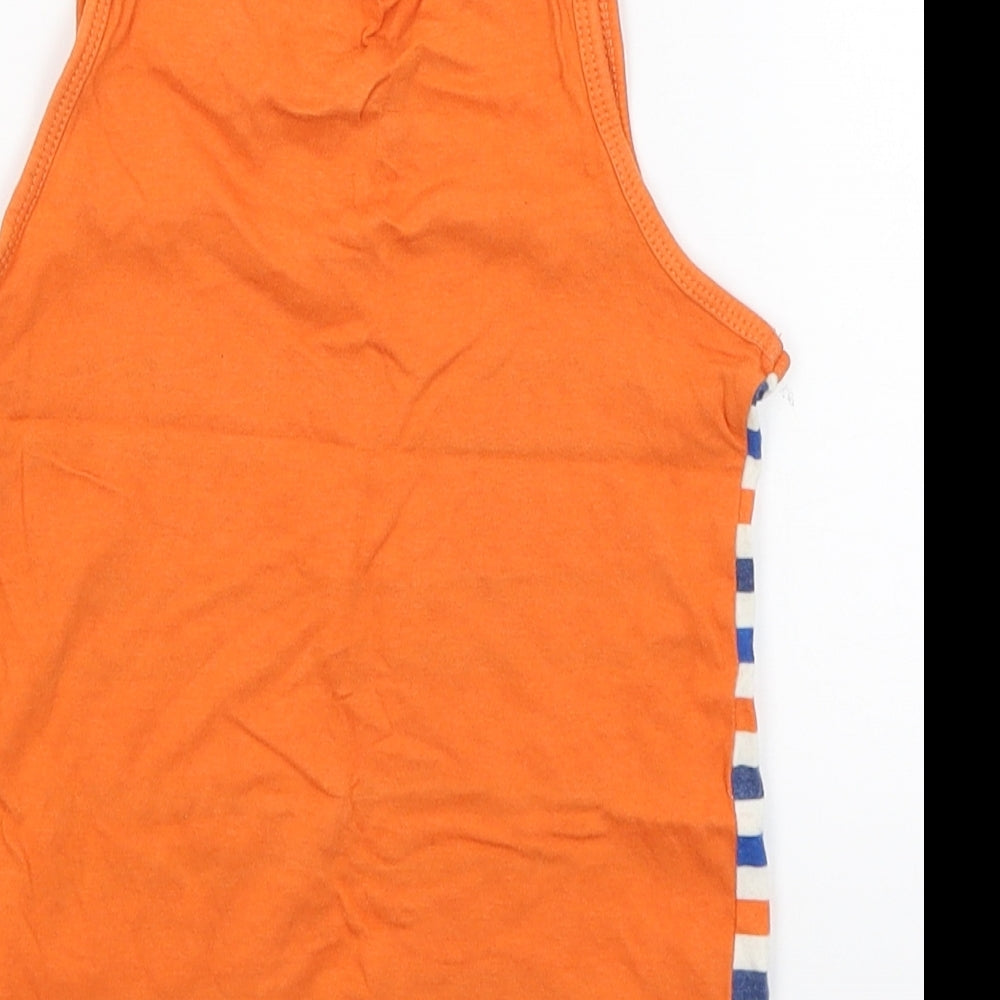 F&F Boys Orange Striped  Basic Tank Size 3-4 Years