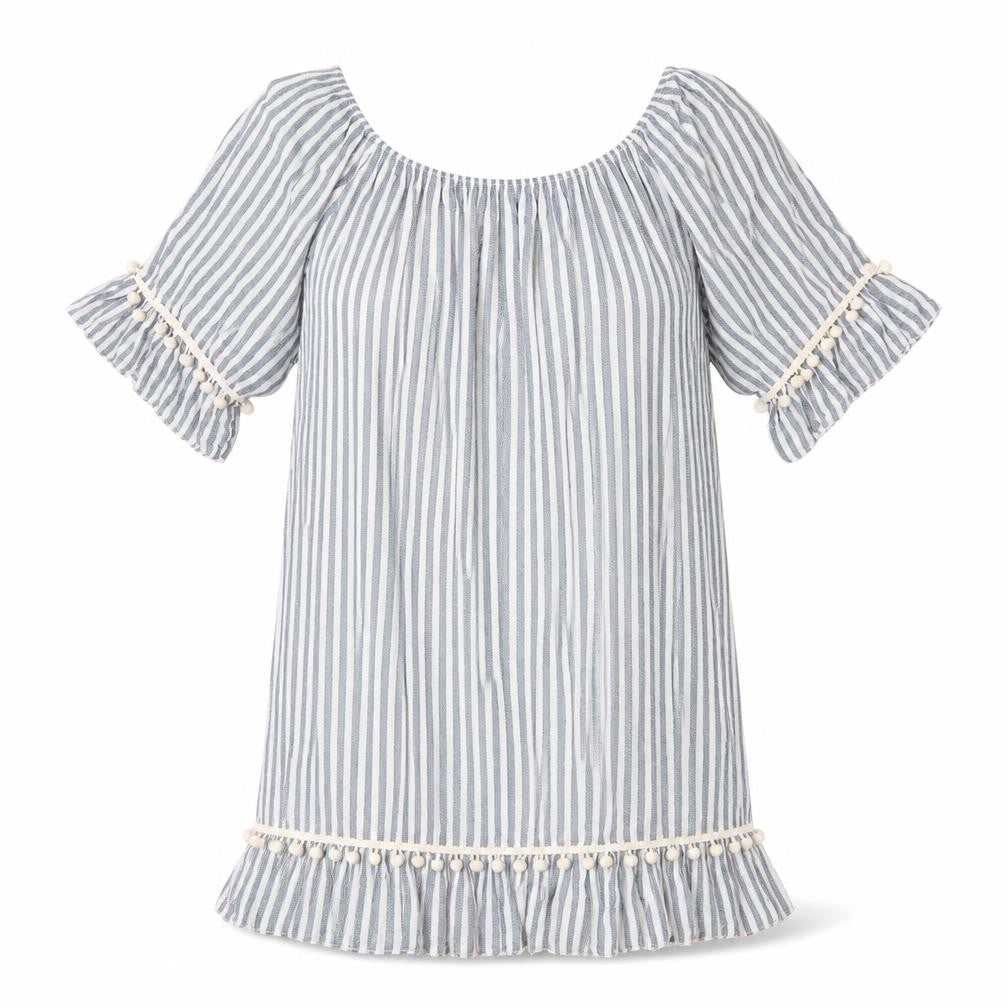 Preworn Womens Blue Striped  Shift  Size L