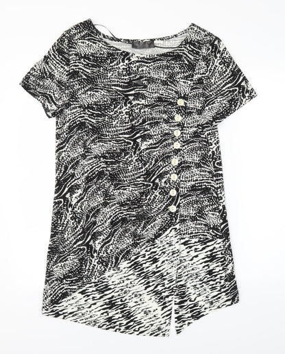 Bonprix Womens Black Animal Print Bodycon Size L