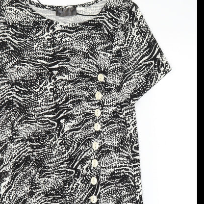 Bonprix Womens Black Animal Print Bodycon Size L