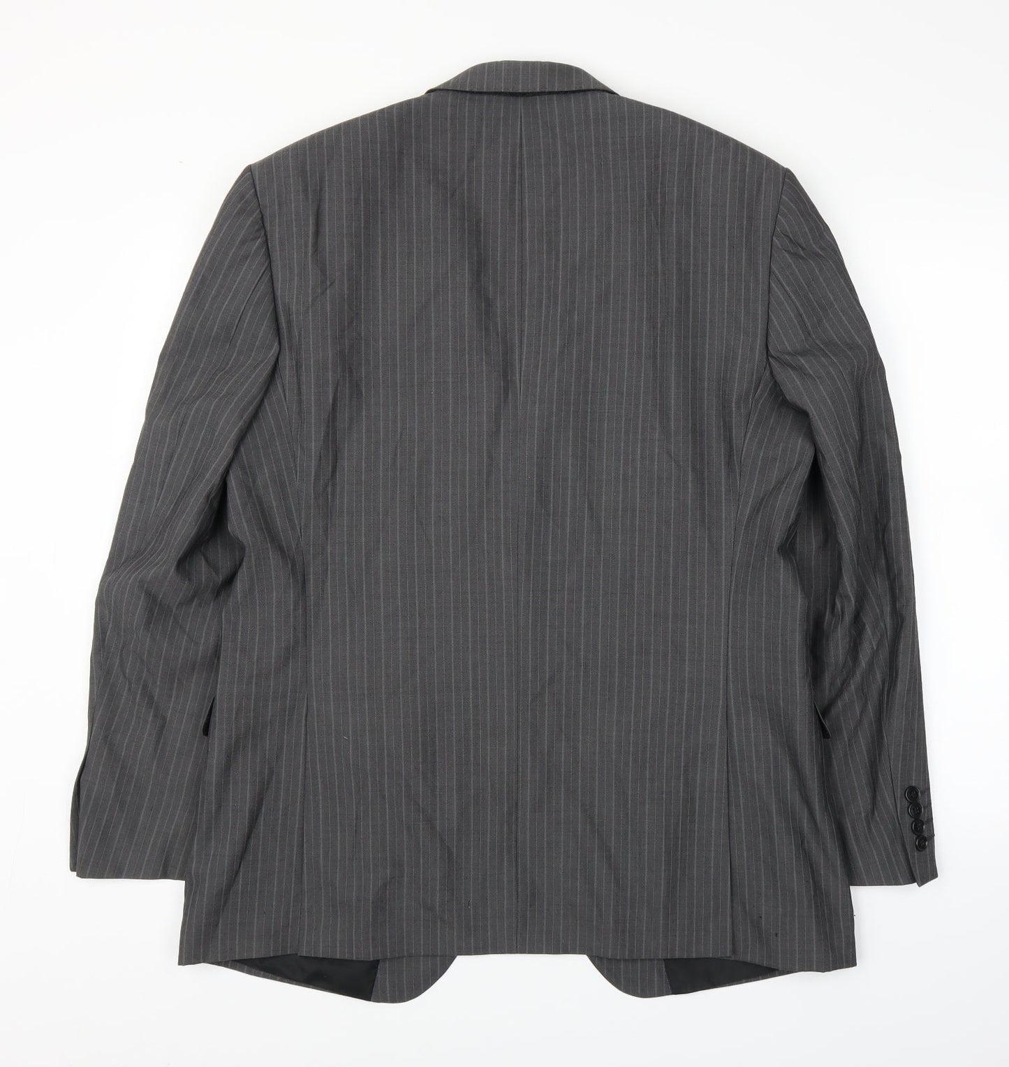 M&S Mens Grey Striped  Jacket Suit Jacket Size 42