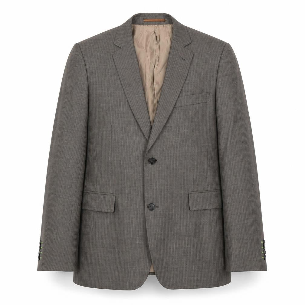 Topman Mens Brown Striped  Jacket Suit Jacket Size 42