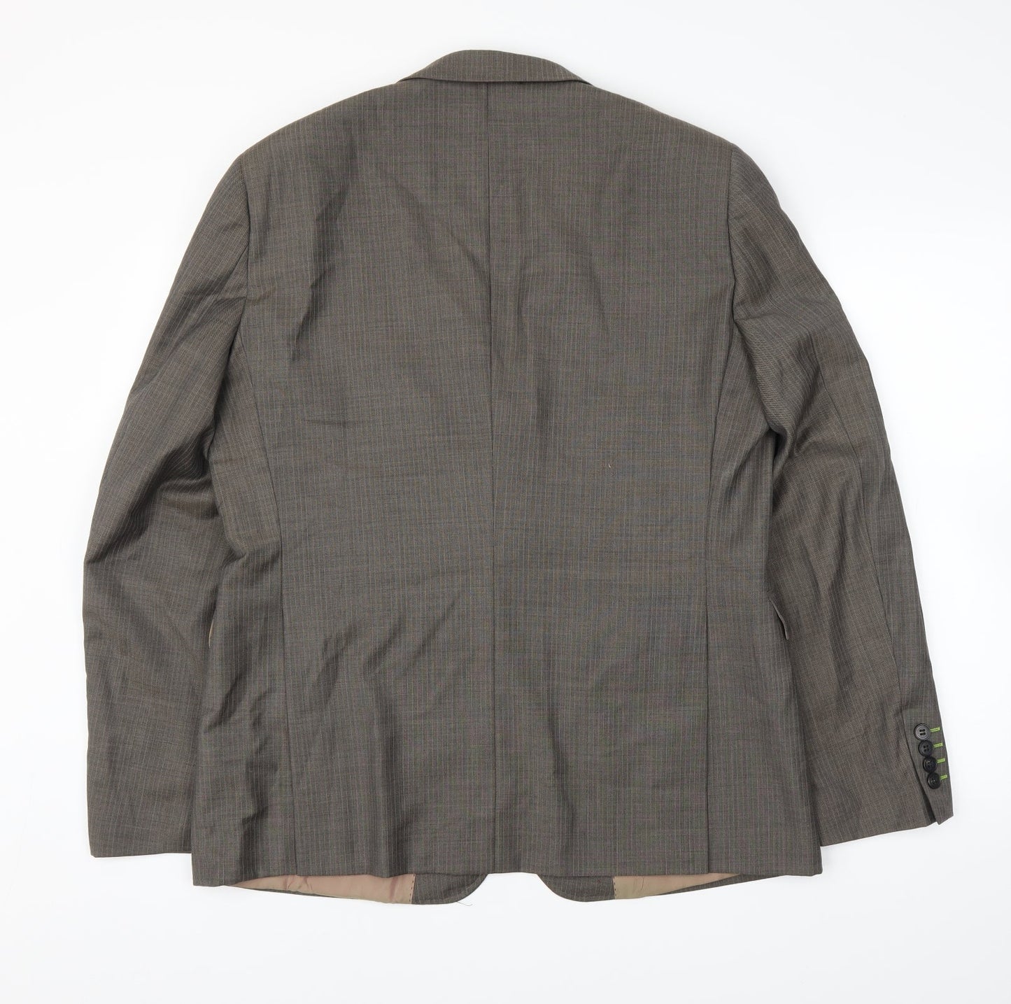 Topman Mens Brown Striped  Jacket Suit Jacket Size 42