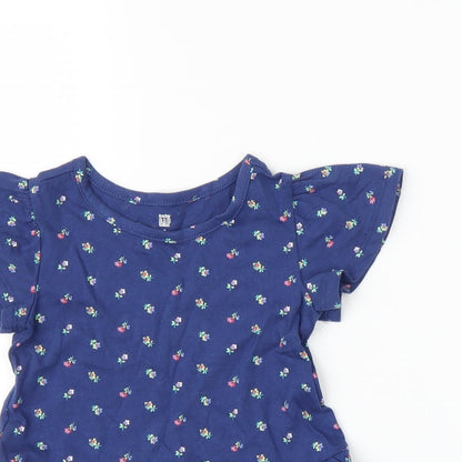 Gap Girls Blue Floral  Tunic Blouse Size 2 Years