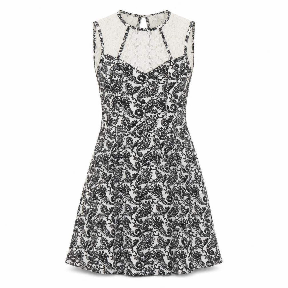 Madam Rage Womens Black Paisley  A-Line  Size 8