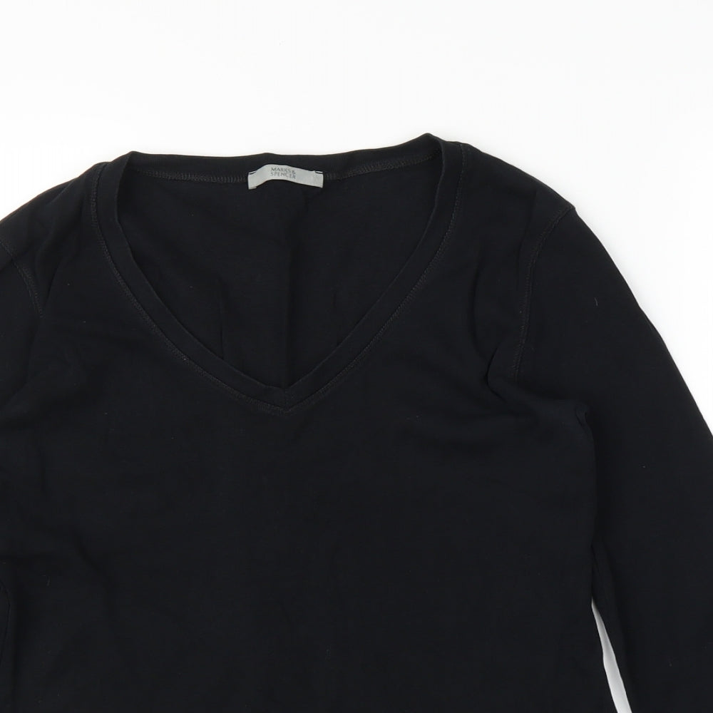 M&S Womens Black   Basic Blouse Size 12