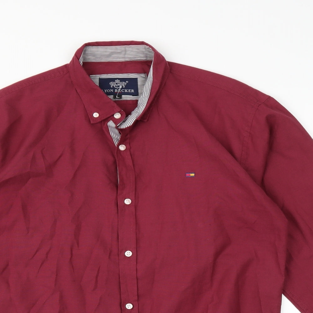 Lyon Becker Mens Pink    Button-Up Size L