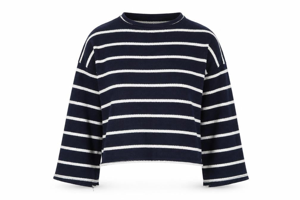 Boohoo Womens Blue Striped  Pullover Jumper Size 12