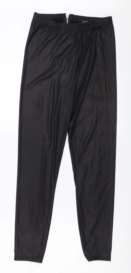 Boohoo Womens Black   Carrot Leggings Size 6 L25.5 in