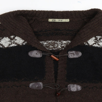 Preloved Ze-Ze Womens Brown   Cardigan Jumper Size L - Detail