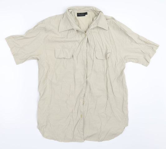 Fransa Mens Beige    Button-Up Size S