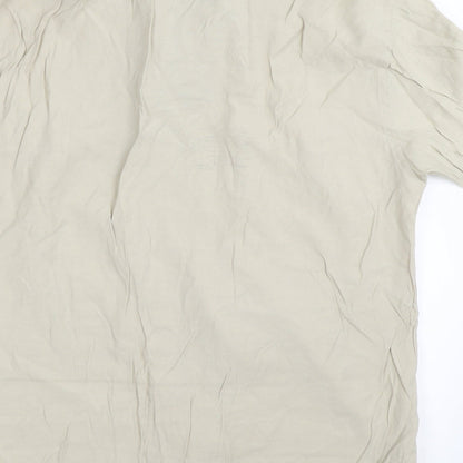 Preloved Fransa Mens Beige    Button-Up Size S - Label