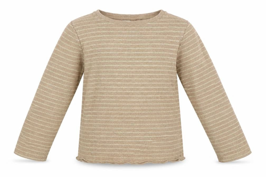 NEXT Girls Beige Striped  Basic T-Shirt Size 8 Years