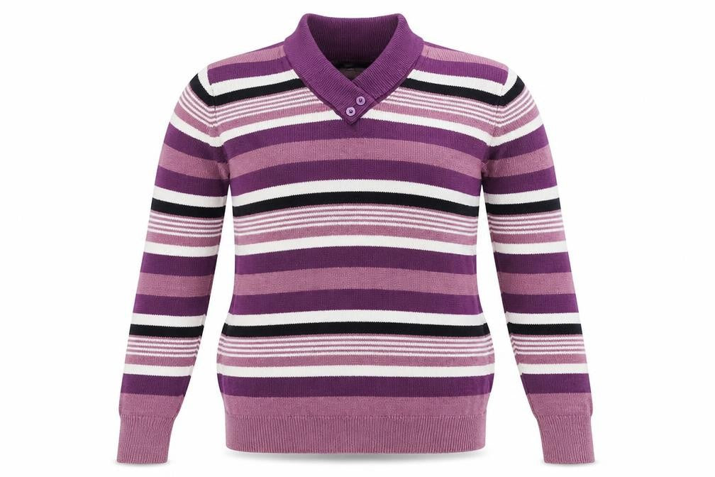 Isle Womens Purple Striped  Pullover Jumper Size S
