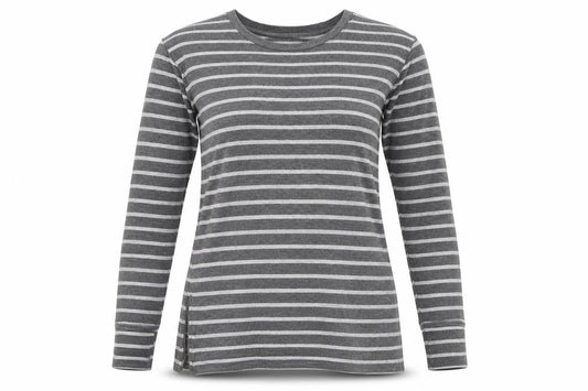 A Pea in the Pod Womens Grey Striped  Pullover Sweatshirt Size S