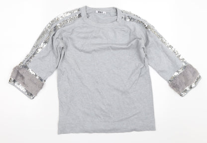 Preloved M&V Womens Grey   Pullover Jumper Size S - Front