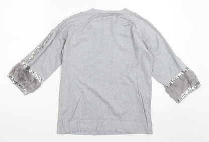 Preloved M&V Womens Grey   Pullover Jumper Size S - Back