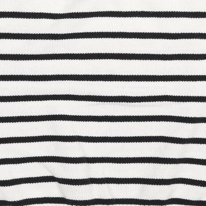 Preloved FOREVER 21 Womens White Striped  Pullover Jumper Size L - Label