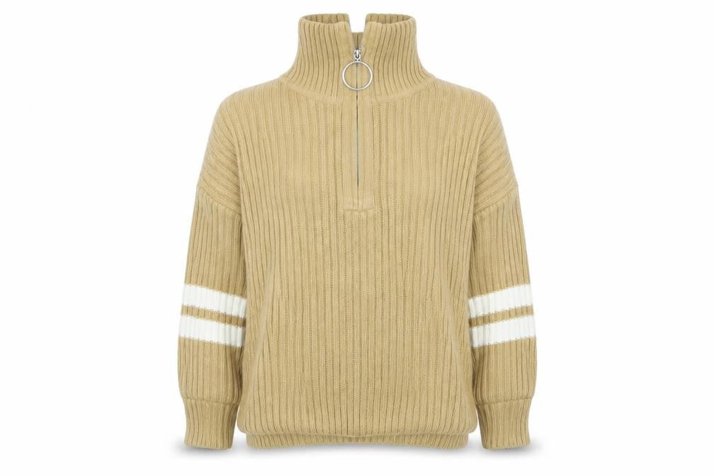 Neon Rose Womens Beige Striped  Pullover Jumper Size M