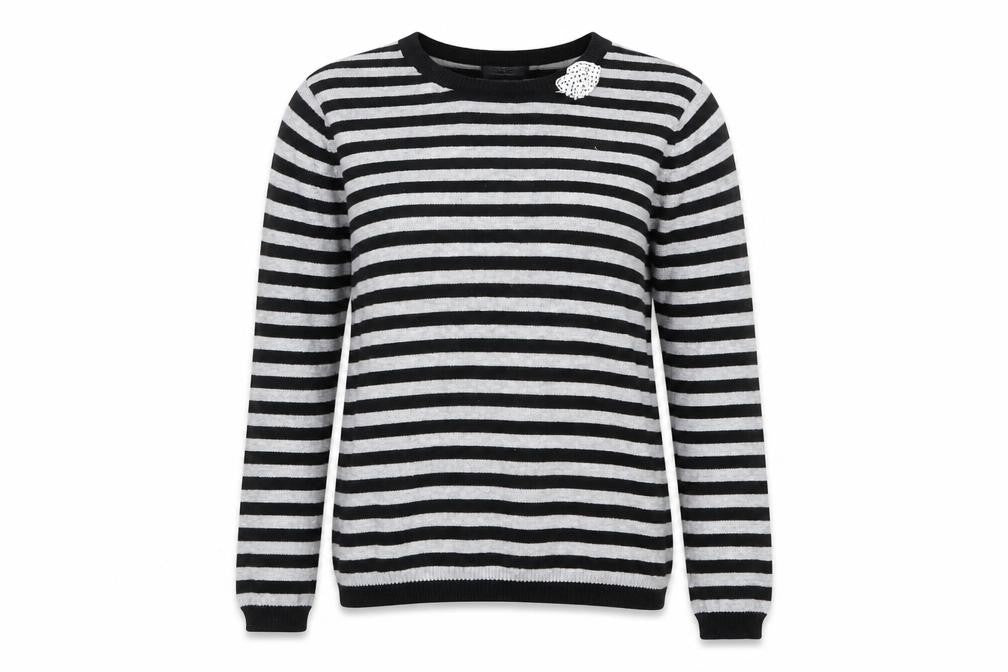 In Extenso Womens Grey Striped  Pullover Jumper Size 8