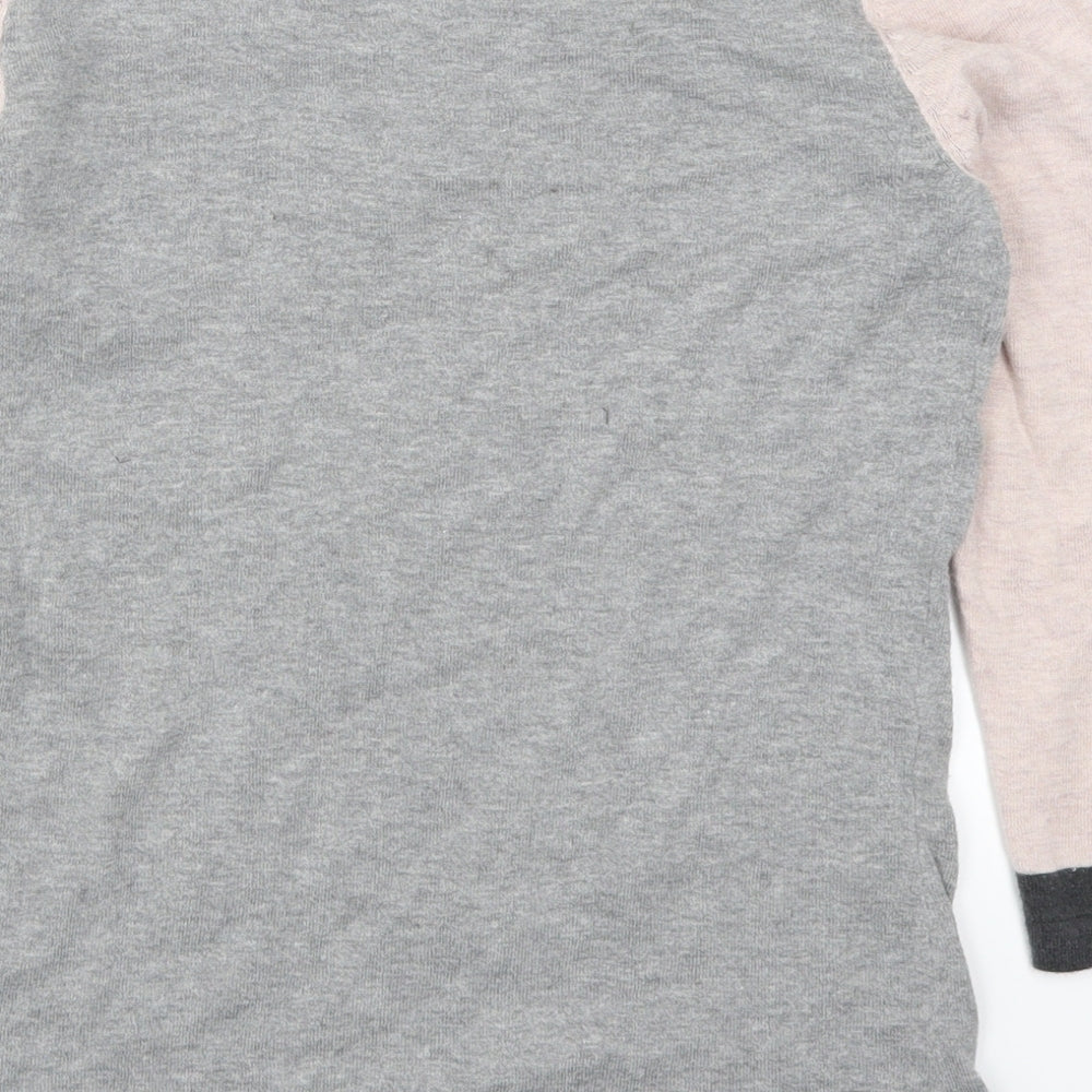 NEXT Womens Grey   Pullover Jumper Size 8  - Colour Block Pink