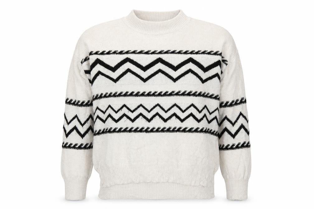 Papaya Womens Beige Striped  Pullover Jumper Size M  - Zig Zag