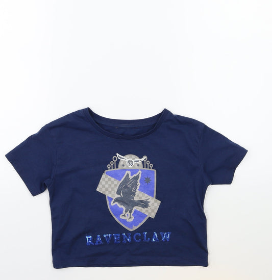Primark Girls Blue   Basic T-Shirt Size 7-8 Years  - harry potter