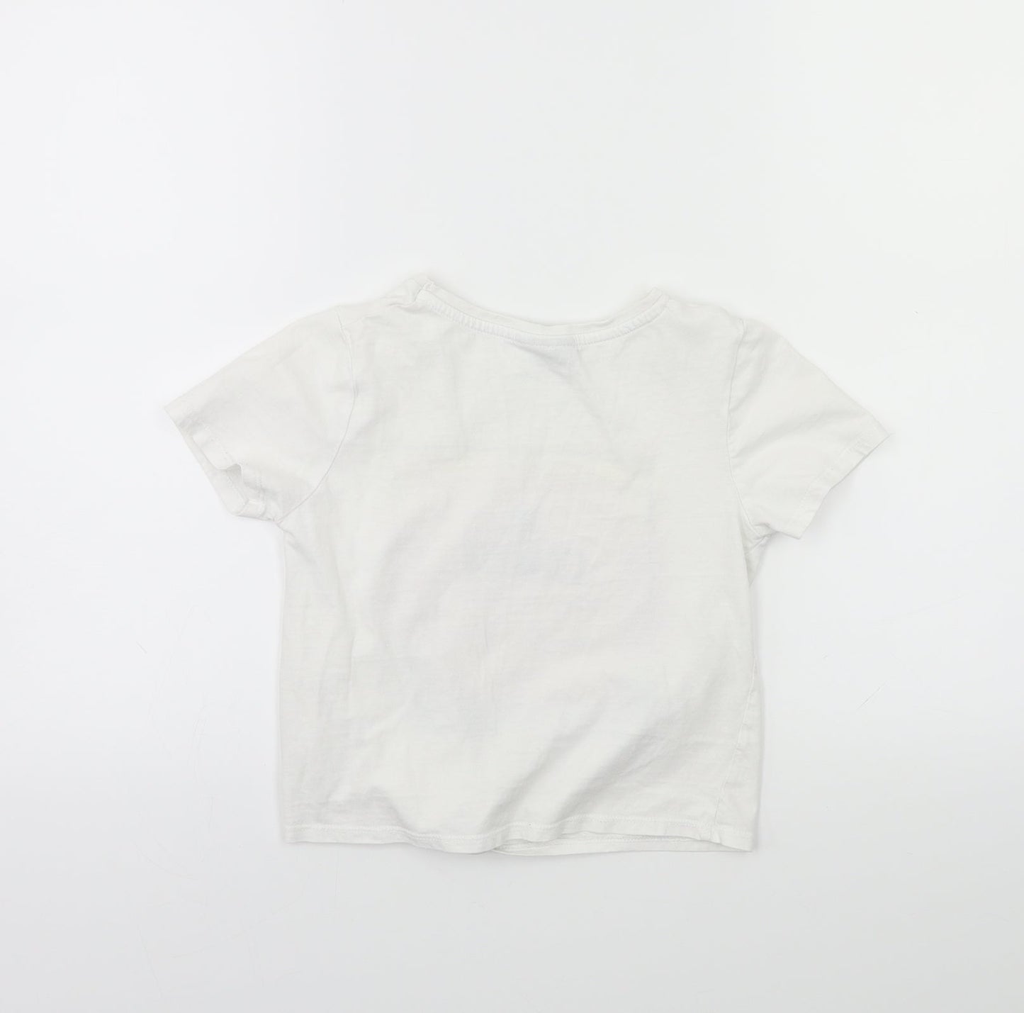 Matalan Girls White   Basic T-Shirt Size 7 Years