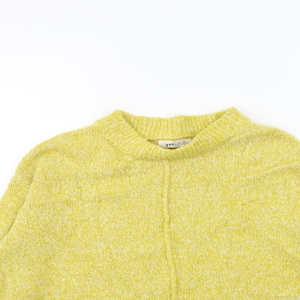 Yes Lola Womens Yellow  Knit Pullover Jumper Size S