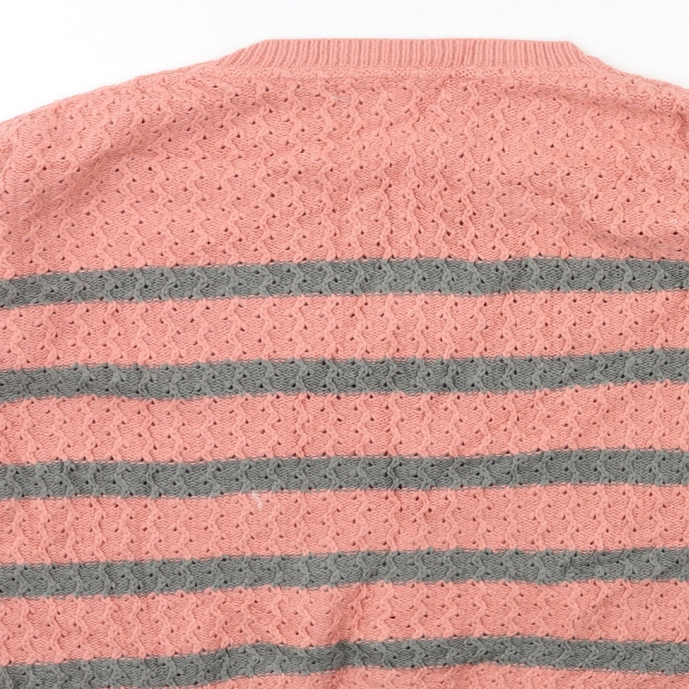 NEXT Womens Pink Striped Knit Pullover Jumper Size 12