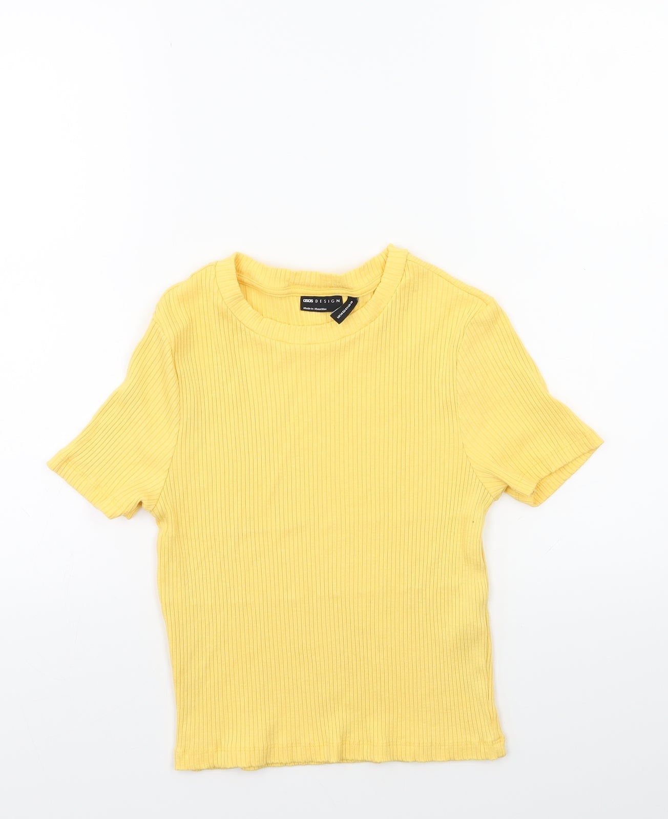 ASOS Womens Yellow  Knit Basic T-Shirt Size 14