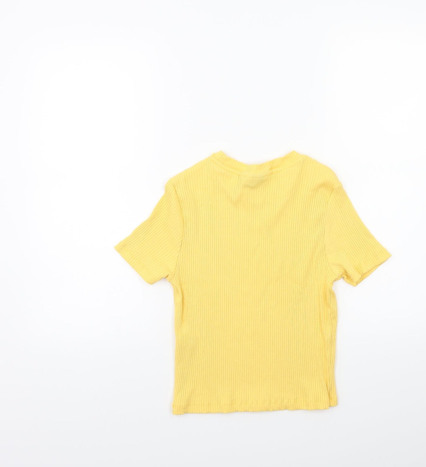 ASOS Womens Yellow  Knit Basic T-Shirt Size 14