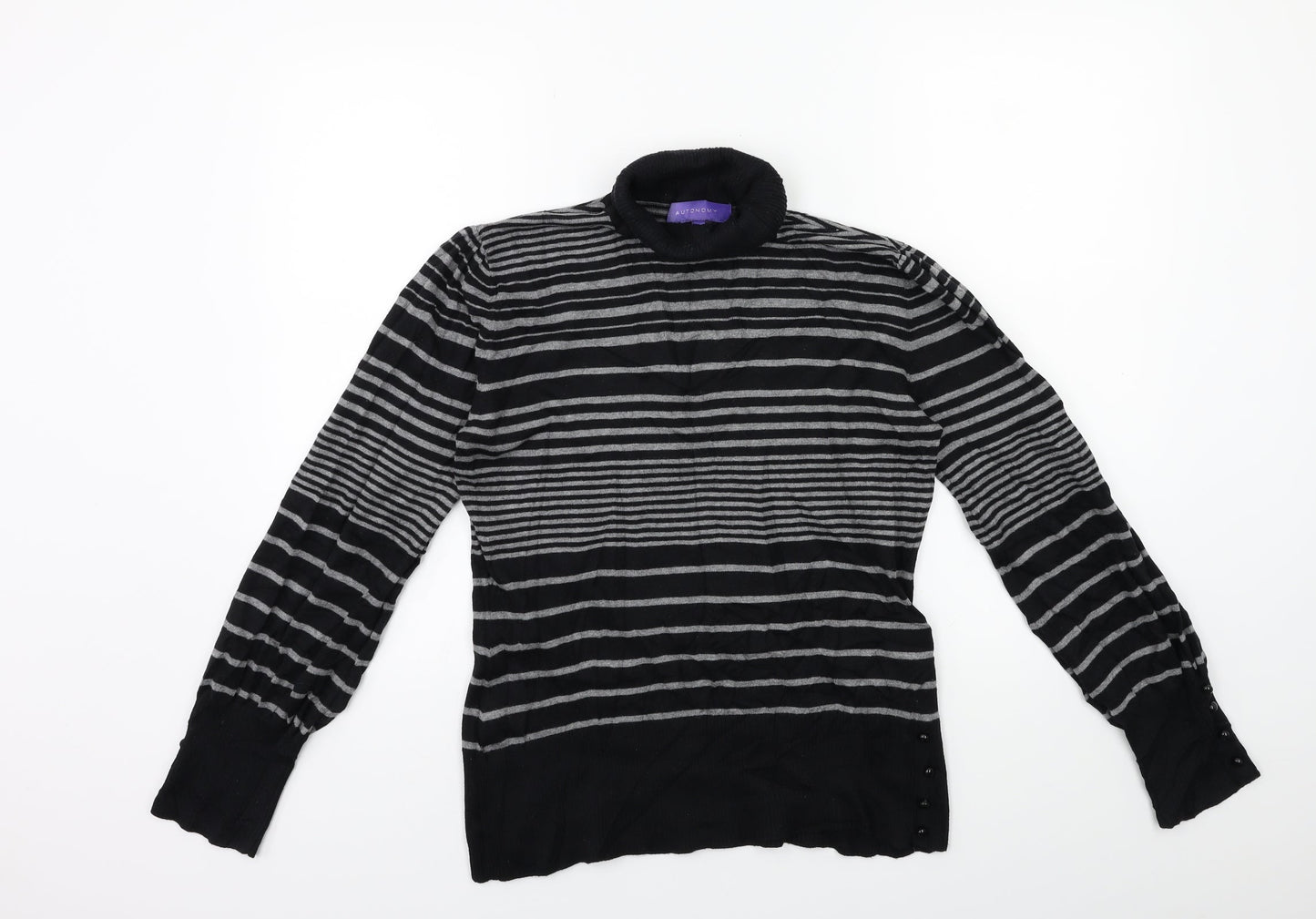 Autonomy Womens Green Striped Knit Pullover Jumper Size 12